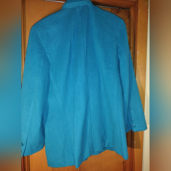 Vintage LizWear Liz Claiborne Women's Wool Blend Jacket Turquoise Size 14 Casual - Picture 8 of 12